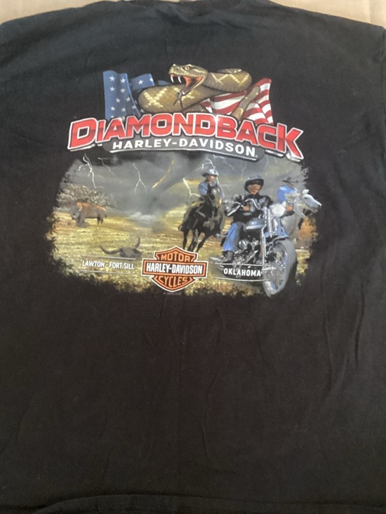 Harley-Davidson Black Pocket Tee with Orange & White Logo - Picture 5 of 7